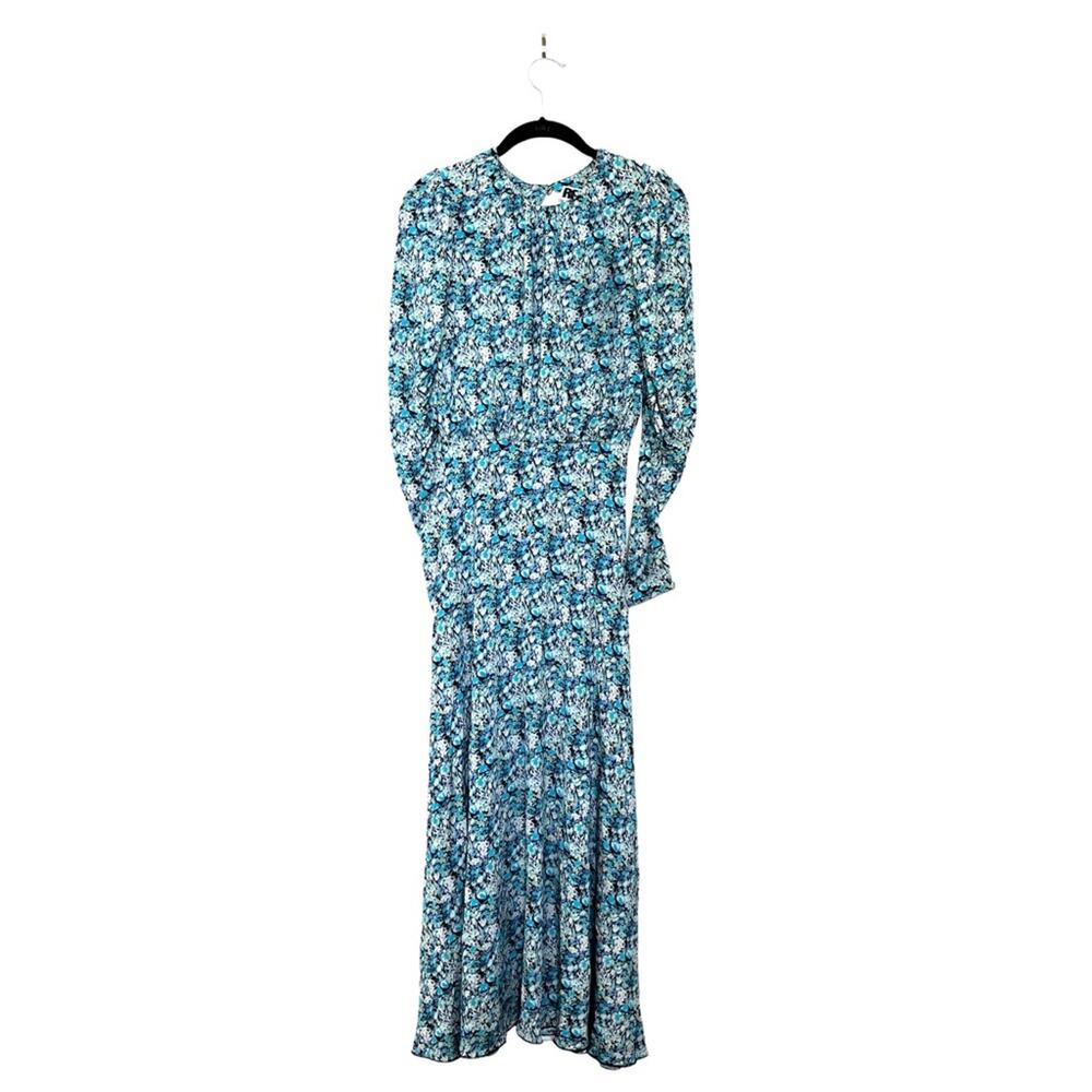 NWOT ROTATE NUMBER 57 RERUNNER DRESS IN AOP CORNFLOWER SEED PEARL Size 4